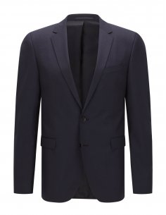 Veste Boss Black bleue pour homme à la coupe extra slim fit doublure intégrale 2 boutons en laine vierge business