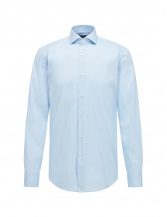 Boss - Chemise En Popeline De Coton Bleu