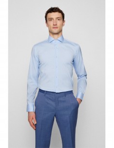 Boss - Chemise En Popeline De Coton Bleu 2