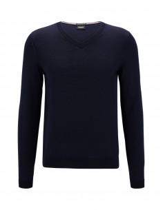 Pull Bleu Foncé Col V - Hugo Boss pour hommes à Toulouse
