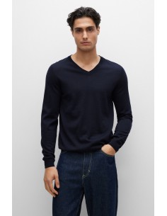 Pull Bleu Foncé Col V - Hugo Boss pour hommes à Toulouse 2