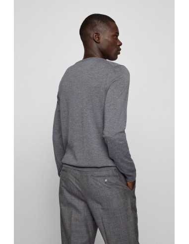 Boss - Pull Gris Col V Boss - Pull Gris Col V