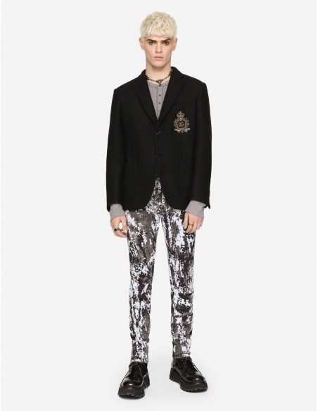 Dolce & Gabbana - Veste En Jersey Stretch A Ecusson