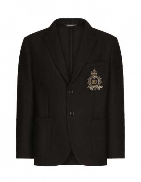 Veste En Jersey Stretch A Ecusson - Dolce & Gabbana pour hommes à toulouse