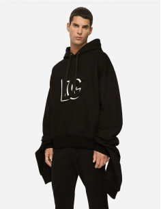 Sweatshirt à Capuche DG Gaufré Noir - Dolce & Gabbana pour homme 2