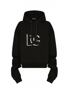 Sweatshirt à Capuche DG Gaufré Noir - Dolce & Gabbana pour homme
