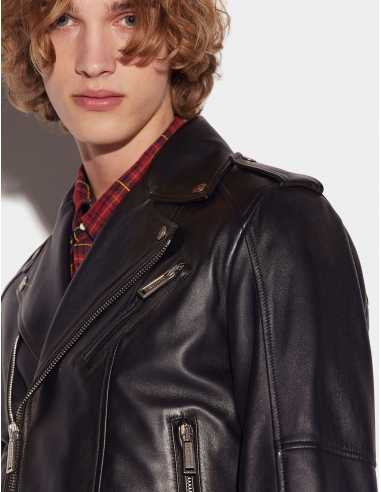 Dsquared2 - Blouson En Cuir Noir Dsquared2 - Blouson En Cuir Noir