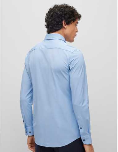 Boss - Chemise Bleue Stretch