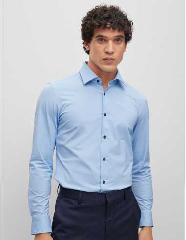 Boss - Chemise Bleue Stretch