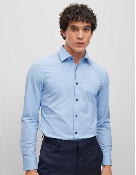 Boss - Chemise Bleue Stretch