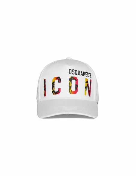 Casquette Blanche Icon Sunset Palms - Dsquared2 pour homme