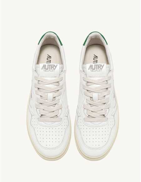 Sneakers Medialist Low Blanches et Vertes - Autry pour homme