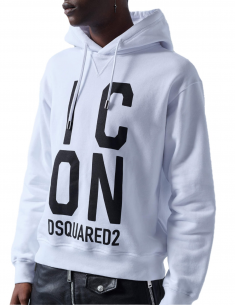 Sweatshirt à Capuche Icon Blanc - Dsquared2 pour homme