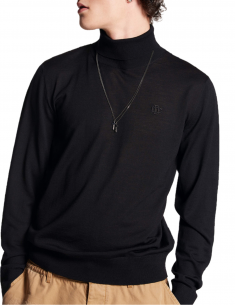 Pull Col Roulé DC Noir - Dsquared2 pour homme