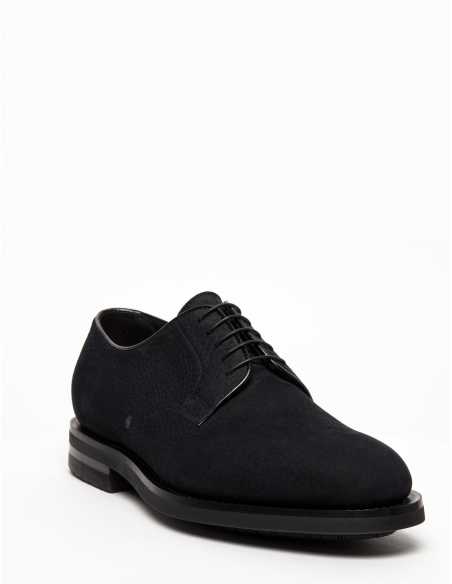 Chaussure Richelieu En Cuir Grainé Noir - Santoni pour homme