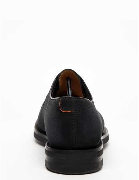 Chaussure Richelieu En Cuir Grainé Noir - Santoni pour homme
