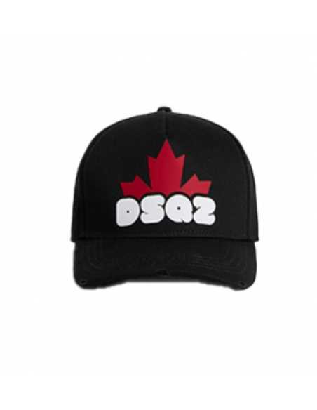 Casquette À Logo DSQ2 Noir Et Rouge Dsquared2 Homme de face | Toulouse Soulery