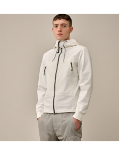 Veste Shell-R À Capuche Goggle Blanche C.P Company Homme présentée de face | Toulouse Soulery 2