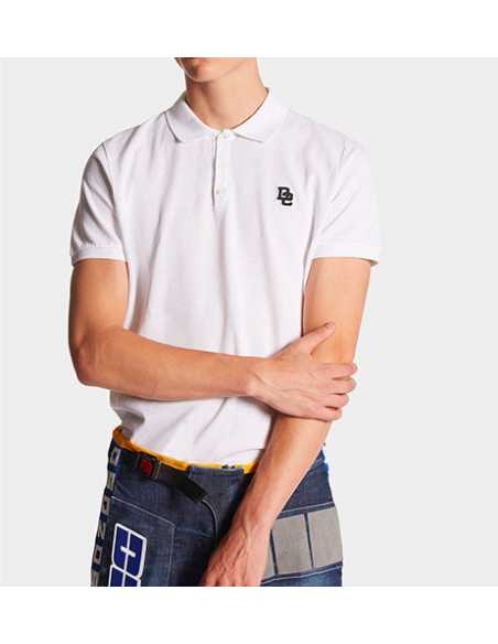 Polo Coupe Tennis Blanc Dsquared2 Homme présenté porté de face | Toulouse Soulery