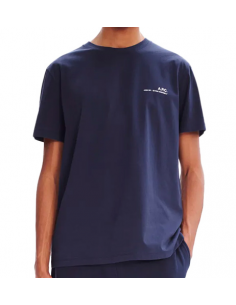 T-shirt Item Dark Navy en Coton Bio avec Logo A.P.C. sur le Cœur A.P.C pour Homme de Face 2