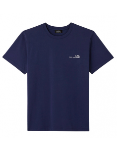 T-shirt Item Dark Navy en Coton Bio avec Logo A.P.C. sur le Cœur A.P.C pour Homme de Face