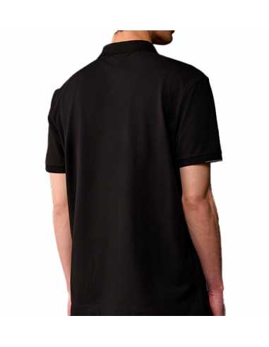 Polo en Piqué Stretch Metropolis Series Noir C.P Company Homme présenté porté de dos | Toulouse Soulery