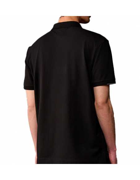 Polo en Piqué Stretch Metropolis Series Noir C.P Company Homme présenté porté de dos | Toulouse Soulery