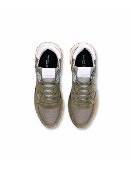 Sneakers Tropez en Daim Kaki Philippe Model Homme présentées de dessus | Toulouse Soulery