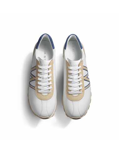Baskets "On My Way" Blanc, Beige Et Bleu J.M.WESTON Homme présentées de dessus | Toulouse Soulery