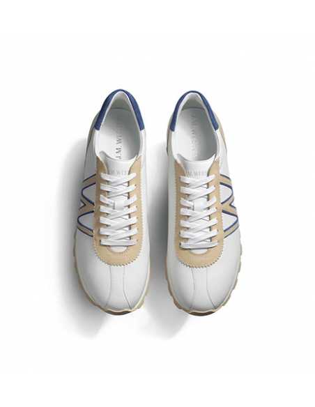 Baskets "On My Way" Blanc, Beige Et Bleu J.M.WESTON Homme présentées de dessus | Toulouse Soulery