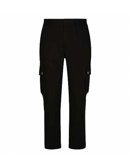 Pantalon Cargo en Coton avec Plaquette à Logo Noir Dolce & Gabbana Homme présenté de face |Toulouse Soulery