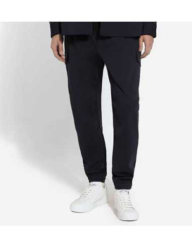 Pantalon Cargo en Coton Stretch avec Plaquette Bleu Homme Dolce & Gabbana Homme Porté de face |Toulouse Soulery