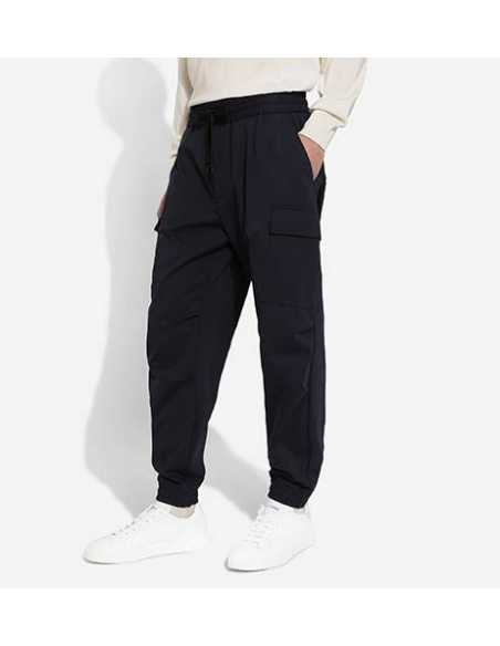 Pantalon Cargo en Coton Stretch avec Plaquette Bleu Homme Dolce & Gabbana Homme Porté de 3/4|Toulouse Soulery