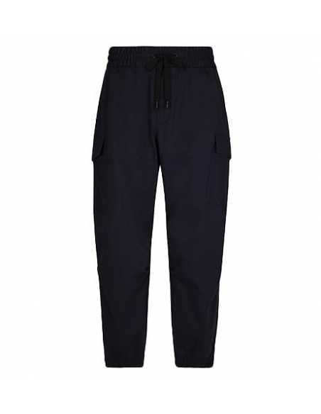 Pantalon Cargo en Coton Stretch avec Plaquette Bleu Homme Dolce & Gabbana Homme présenté de face |Toulouse Soulery