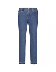 Jean Coupe Slim en Denim Stretch Bleu Dolce & Gabbana Homme présenté de face | Toulouse Soulery