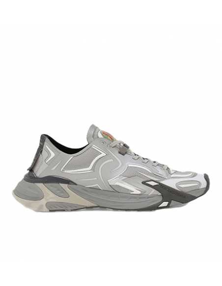 Sneakers Fast En Fine Maille Structurée Grises Dolce & Gabbana Homme présentées de profil | Toulouse Soulery