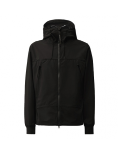Veste Shell-R À Capuche Goggle Noire C.P Company Homme présentée de face | Toulouse Soulery