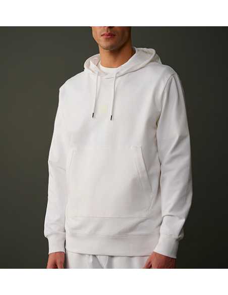 Sweat à Capuche Metropolis Series Blanc C.P Company Homme présenté porté de face | Toulouse Soulery