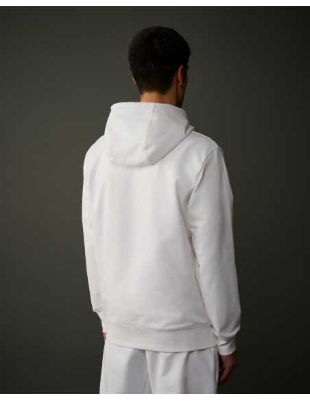 Sweat à Capuche Metropolis Series Blanc C.P Company Homme présenté porté de dos | Toulouse Soulery