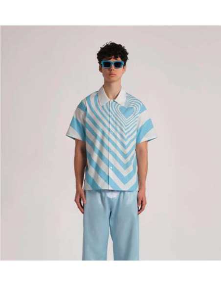 Chemise Cœur Infini Bleu Ciel 3.Paradis Homme présentée portée de face | Toulouse Soulery