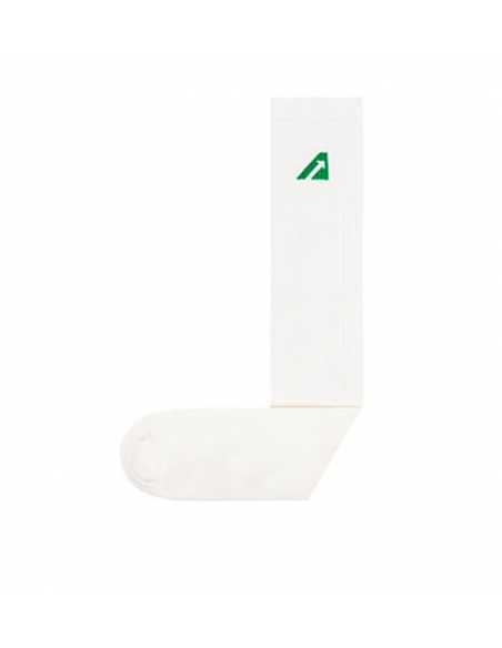 Chaussettes En Coton Terry À Logo Blanc Et Vert Autry Homme présentées de face | Toulouse Soulery