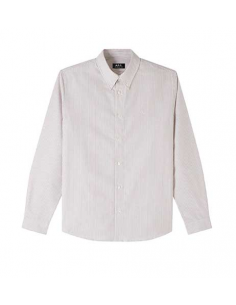 Chemise Greg Rayée Beige A.P.C. Homme présentée de face | Toulouse Soulery