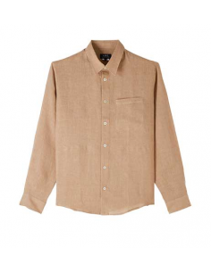 Chemise Cassel Logo Beige A.P.C. présentée de face | Toulouse Soulery