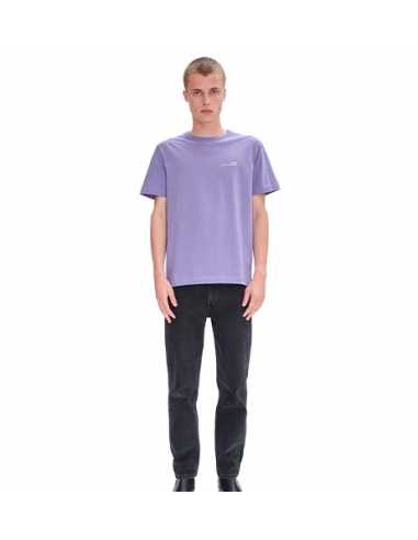 T-shirt Item H Overdye Violet Chiné A.P.C. présenté porté de face | Toulouse Soulery