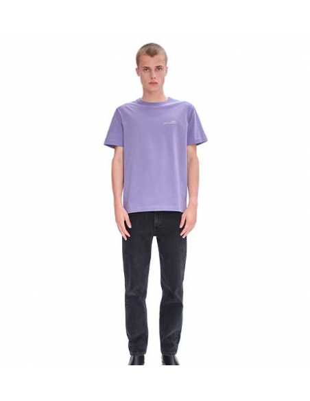 T-shirt Item H Overdye Violet Chiné A.P.C. présenté porté de face | Toulouse Soulery