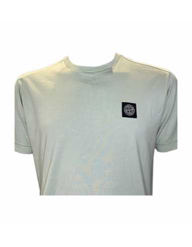 T-shirt En Jersey De Coton Vert Pistache Stone Island présenté de face avec logo| Toulouse T-shirt En Jersey De Coton Vert Pistache Stone Island présenté de face avec logo| Toulouse