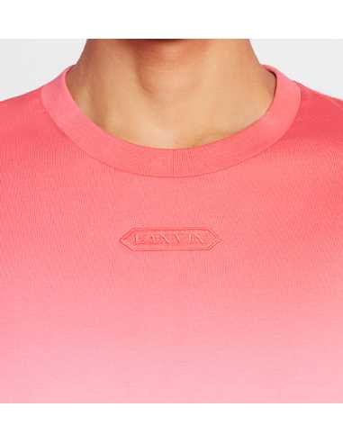 T-shirt Droit Effet Dégradé Vanille et Rose Lanvin Homme présenté porté zoom de face | Toulouse Soulery