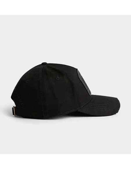 Casquette De Baseball Noire Écusson D2 Dsquared2 présentée de profil | Toulouse Soulery