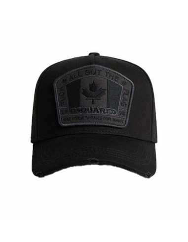 Casquette De Baseball Noire Écusson D2 Dsquared2 présentée de face | Toulouse Soulery
