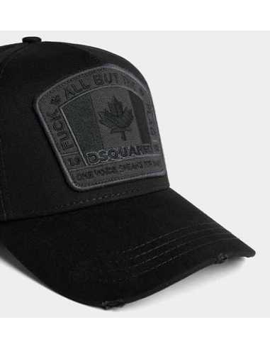 Casquette De Baseball Noire Écusson D2 Dsquared2 zoom sur le logo | Toulouse Soulery